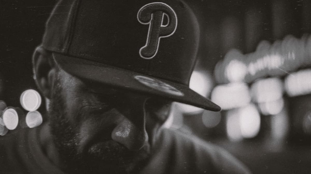 Close-up of a Philadelphia fitted cap
